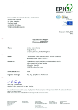 EPH Test Certificate