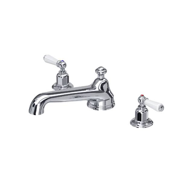 Traditional Three-Hole Bath Set With Low Profile Spout And Lever Or Crosstop Handles - Bath Tap Set