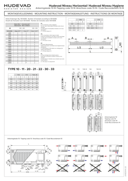 Hudevad Niveau Horizontal Instructions Tapping Code 13 & 14