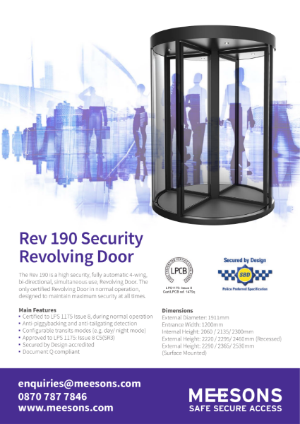Meesons Rev190 Security Revolving Door Leaflet