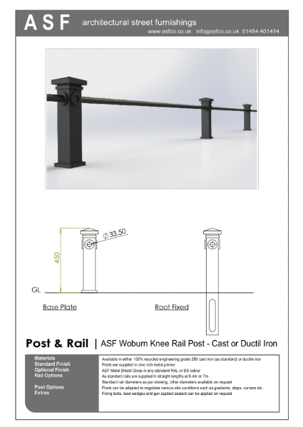 ASF Woburn Knee Rail Post