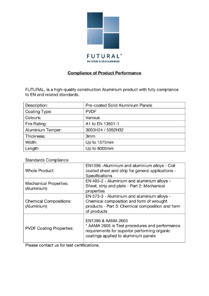 Futural - Compliance of Product Performance