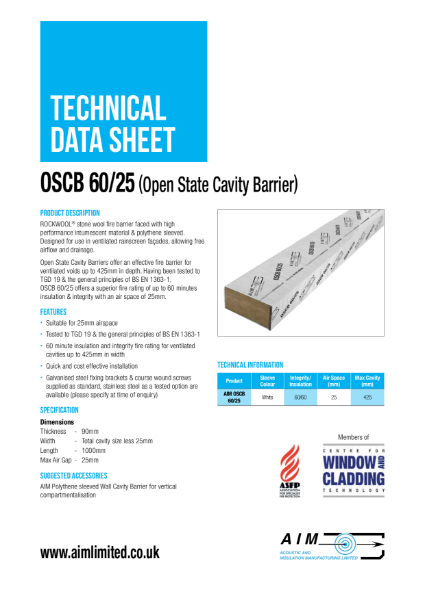 AIM OSCB 25mm Air Gap Datasheets