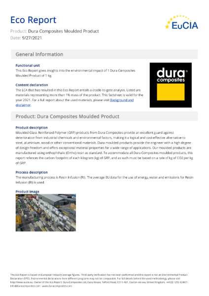 Embodied Carbon Report of our Moulded GRP Products