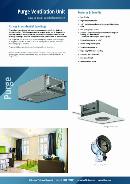 Purge Ventilation Unit - Product Data Sheet