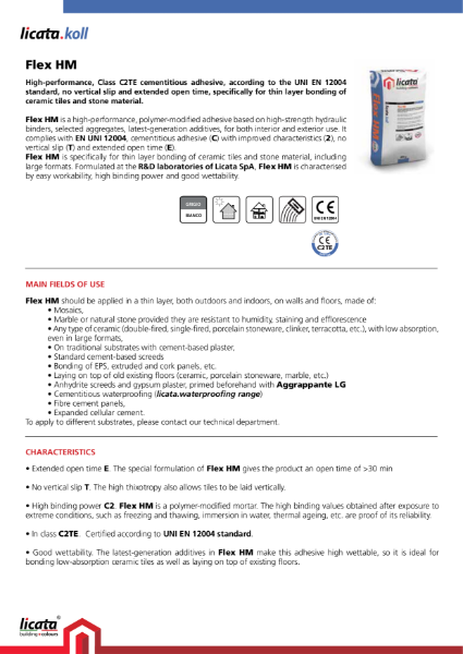 Licata Flex HM Tile Adhesive