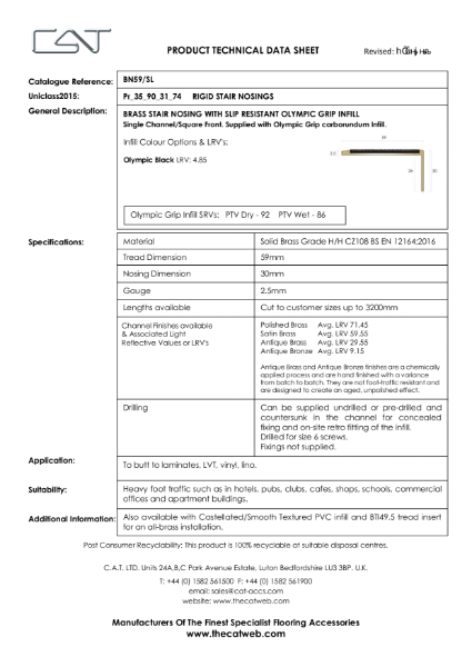 BN59SL with Olympic Grip Datasheet