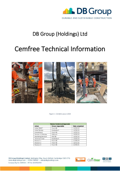 Cemfree Technical Information