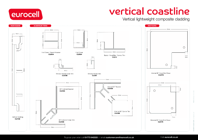 Vertical Coastline Cladding Product Chart