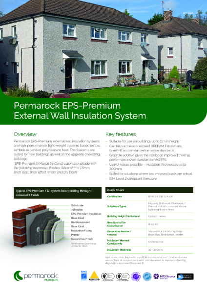 Permarock EPS-Premium EWI System Sheet (high-performance, light-weight enhanced EPS graphite systems)