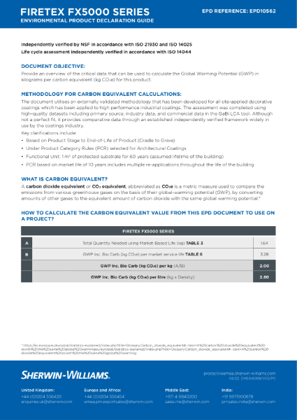 FX5000 EPD Certificate