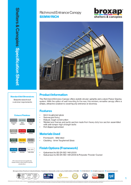 Richmond Entrance Specification Sheet