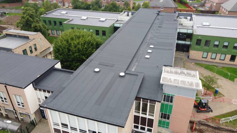 1820m2 School Roof Refurbishment - St Edmunds Catholic Academy - IKO ULTRA Prevent 25