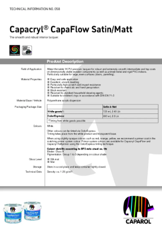 CapaFlow Technical Data Sheet