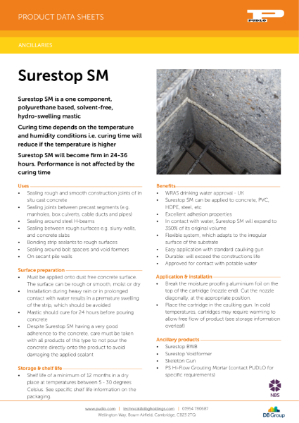 Surestop SM Technical Datasheet