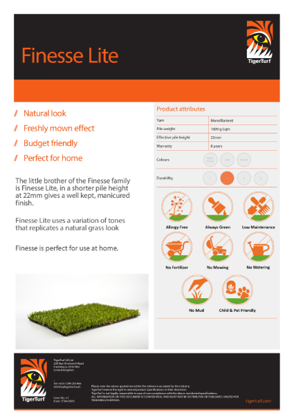 Finesse Lite Profile Sheet