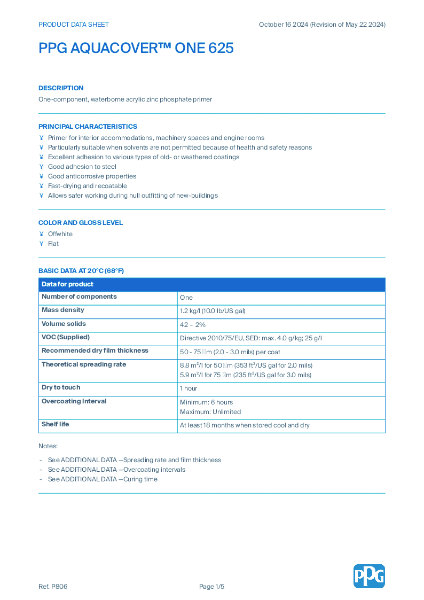 PPG AQUACOVER™ ONE 625