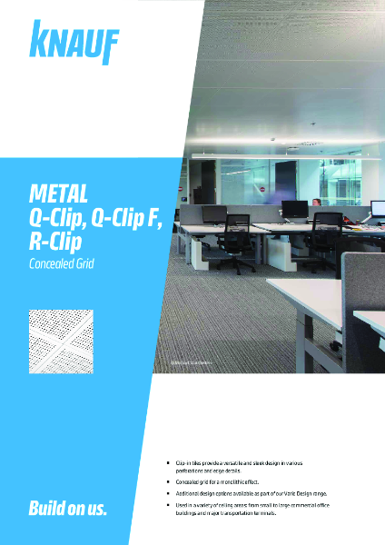 Metal Q-Clip, Q-Clip F, R-Clip Concealed Grid