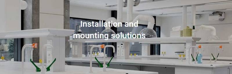 Installation and mounting solutions in laboratories