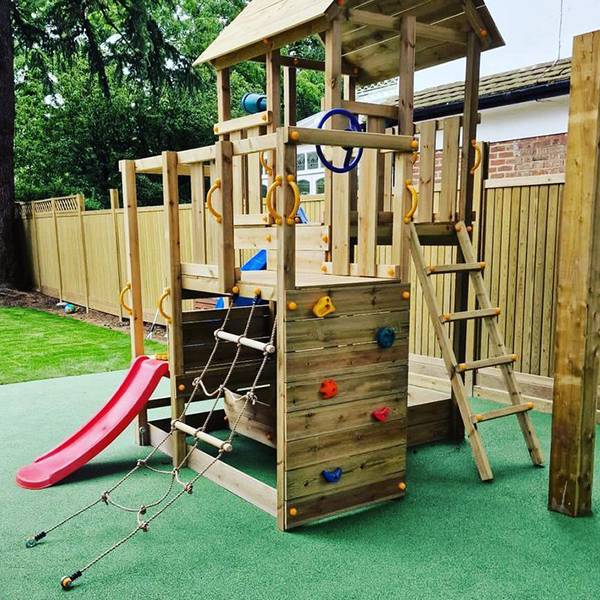 Wet Pour Rubber Safety Surface Installed Under A Play Area