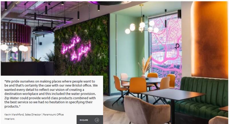 Paramount choose Zip for their office water solutions Case study