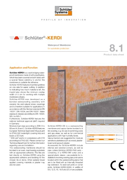 8.1 Schlüter-KERDI-200 - Technical Data Sheet