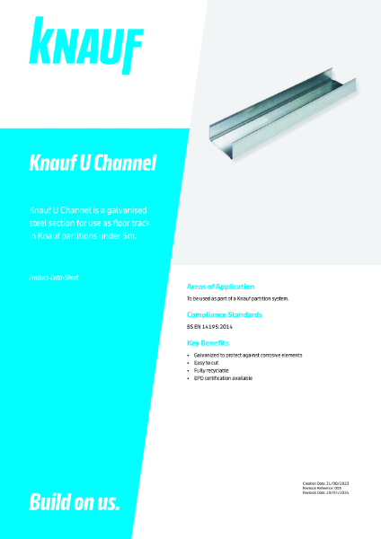 Knauf U Channel Data Sheet