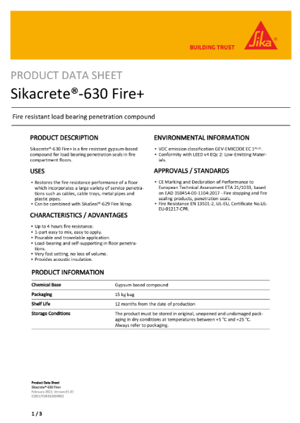 Sikacrete®-630 Fire+ PDS