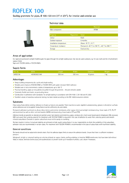 Roflex 100 Technical Datasheet