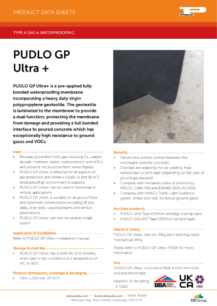 PUDLO GP Ultra + Technical Datasheet