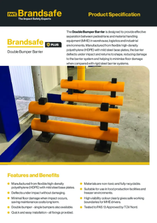 Polymer Double Bumper Safety Barrier - Brandsafe Spec Sheet
