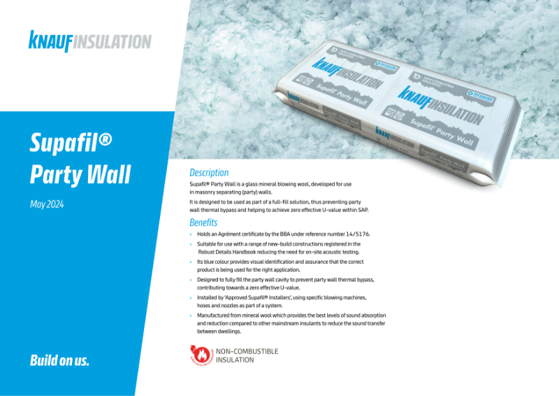 Knauf Insulation Supafil® Party Wall - Product Datasheet