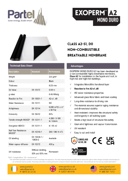 EXOPERM MONO DURO A2 Technical Data Sheet