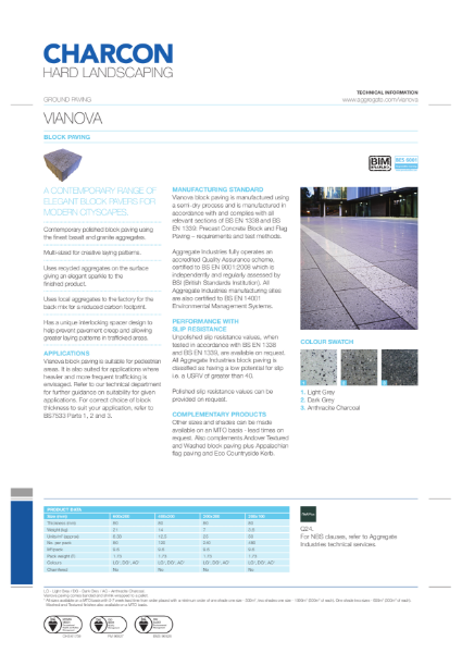 Charcon Vianova block paving