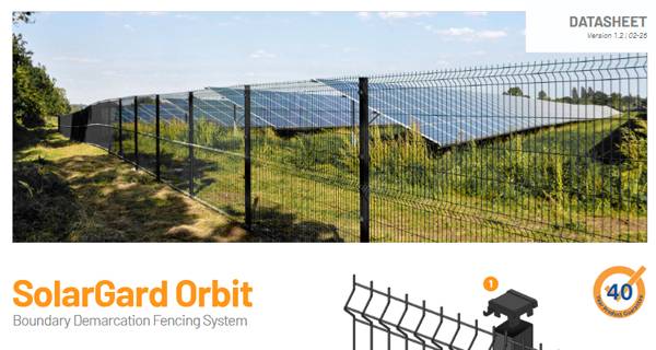 SolarGard Orbit SR1/A1 Solar Farm Fencing Datasheet