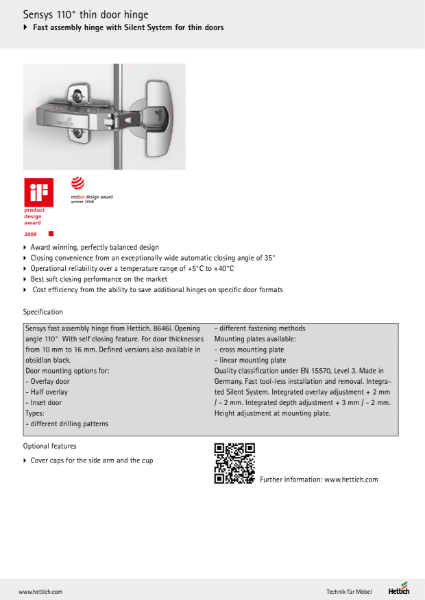 Product Range - Sensys Door Hinge System