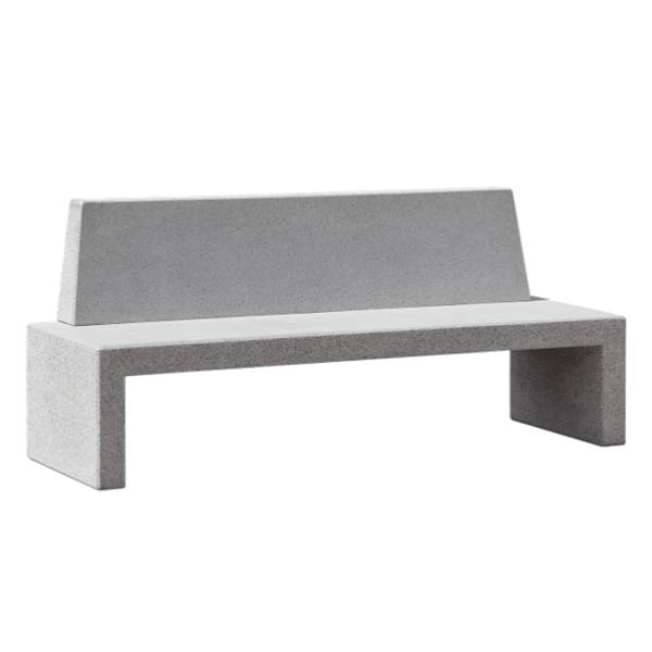 Benito Volga Concrete Bench - With Backrest