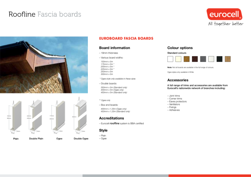 Roofline Fascia Boards Product Specification