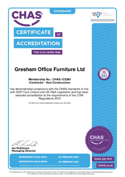 CHAS Certificate of Accreditation