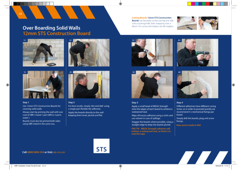 12mm STS Construction Board  Over-boarding Solid Walls