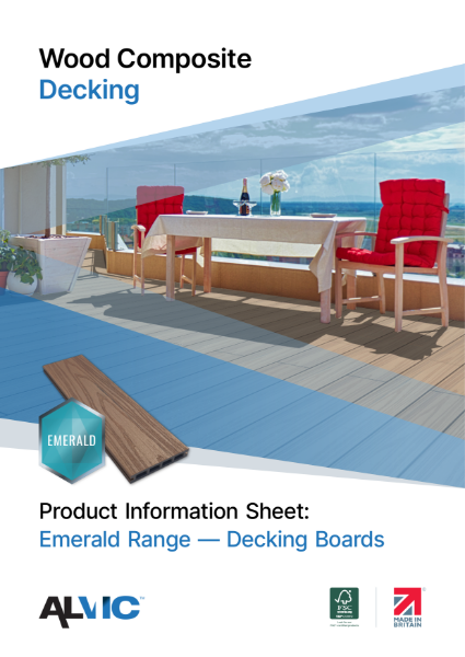 Composite Decking Board - Emerald Decking Range - Product Information Sheet - Alvic Plastics