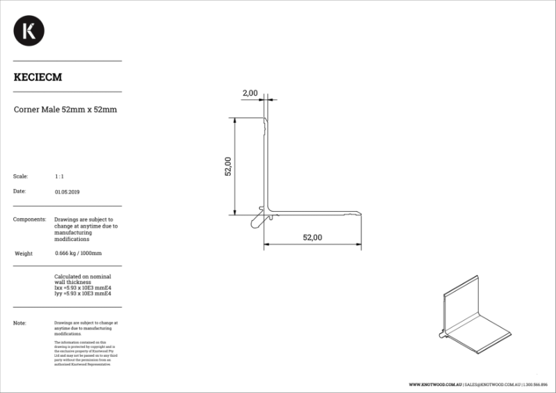 KECIECM Cladding Internal/ External Corner Small Male