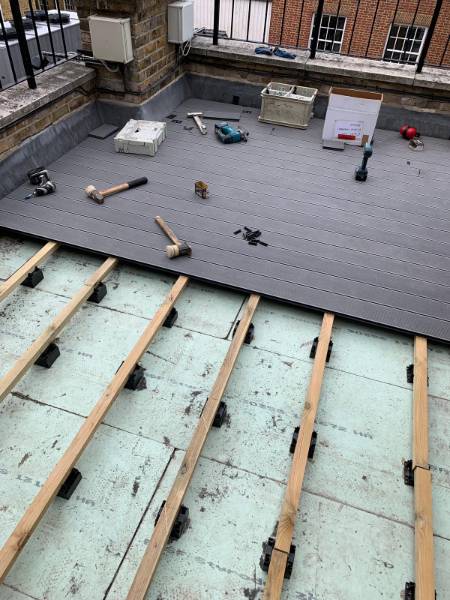 External decking on roof terrace