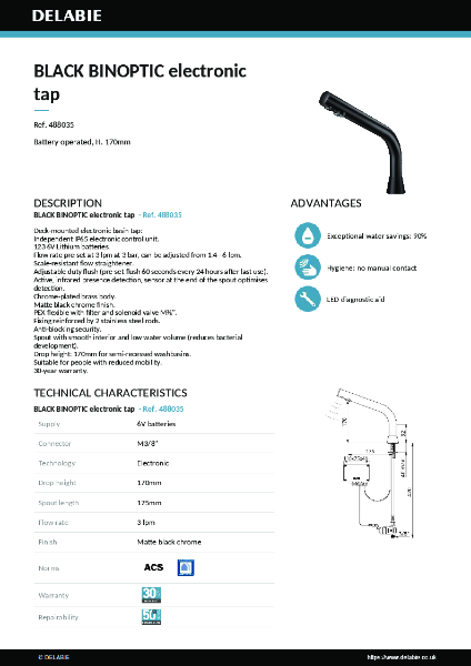 488035 BINOPTIC Deck-Mounted Tap