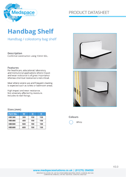 Handbag Shelf – Product Data Sheet