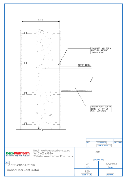 BecoWallform Timber Floor Junction Detail