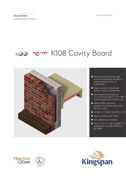 Kooltherm K108 Cavity Board - 08/22