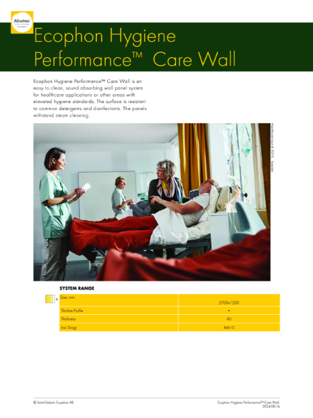 Ecophon Hygiene Performance Care Wall