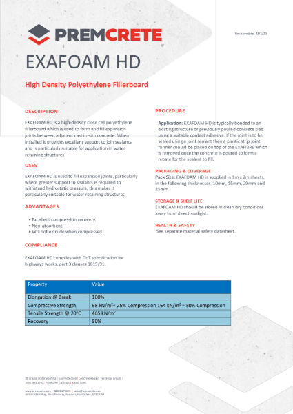 Exafoam HD TDS