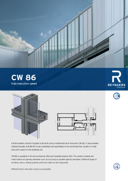 Aluminium Unitised Curtain Wall - CW 86